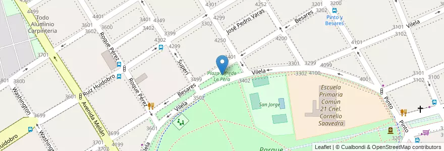 Mapa de ubicacion de Plaza Alfredo Le Pera, Saavedra en Argentinien, Ciudad Autónoma De Buenos Aires, Comuna 12, Buenos Aires.
