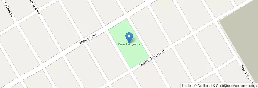 Mapa de ubicacion de Plaza Almafuerte en 아르헨티나, 부에노스아이레스주, Partido De Almirante Brown, Glew.