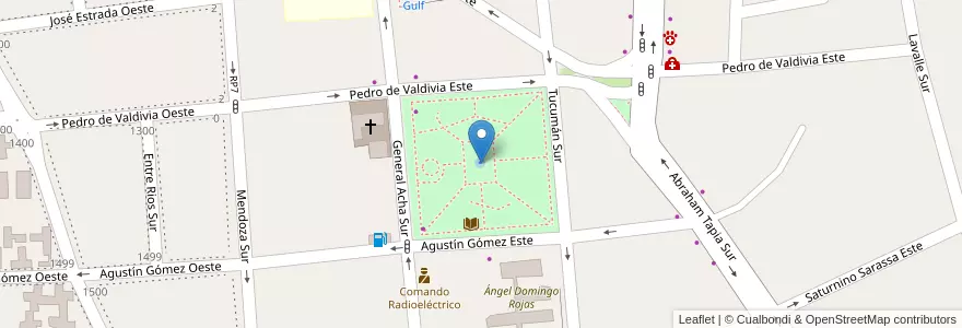 Mapa de ubicacion de Plaza Almirante Brown en الأرجنتين, سان خوان, تشيلي, Capital.