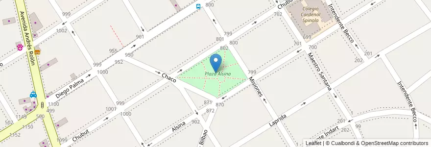 Mapa de ubicacion de Plaza Alsina en Argentinië, Buenos Aires, Partido De San Isidro, San Isidro.