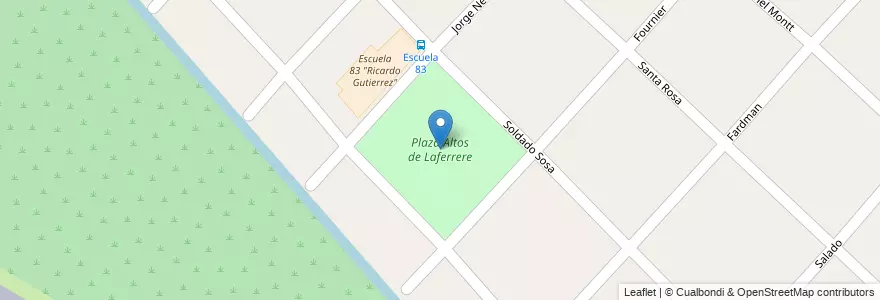 Mapa de ubicacion de Plaza Altos de Laferrere en 아르헨티나, 부에노스아이레스주, Partido De La Matanza, Gregorio De Laferrere.
