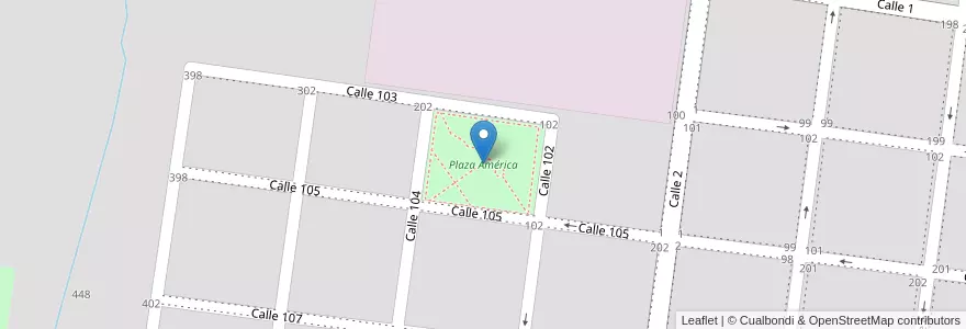 Mapa de ubicacion de Plaza América en Arjantin, Santa Fe, Departamento General Obligado, Municipio De Avellaneda.