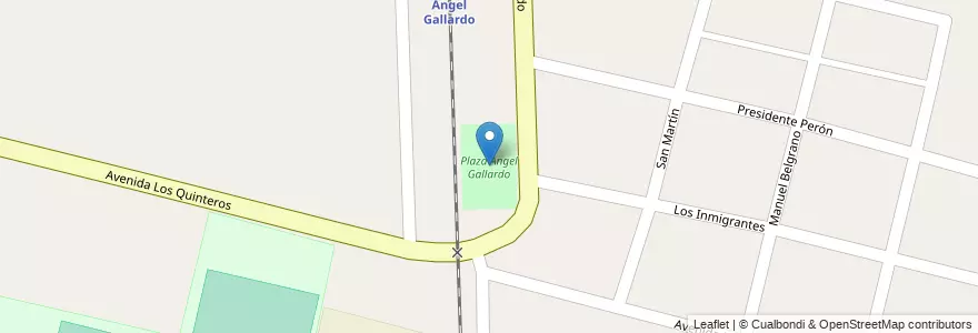 Mapa de ubicacion de Plaza Ángel Gallardo en アルゼンチン, サンタフェ州, Departamento La Capital, Municipio De Monte Vera, Angel Gallardo.