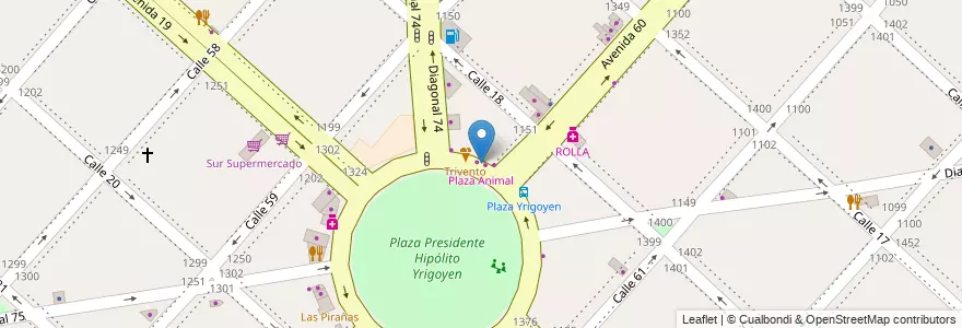 Mapa de ubicacion de Plaza Animal, Casco Urbano en الأرجنتين, بوينس آيرس, Partido De La Plata, لابلاتا.