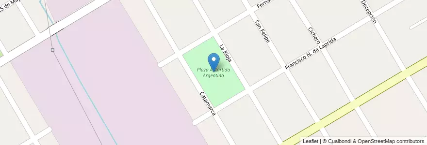 Mapa de ubicacion de Plaza Antartida Argentina en 阿根廷, 布宜诺斯艾利斯省, Partido De Esteban Echeverría, El Jagüel.