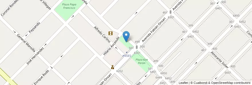 Mapa de ubicacion de Plaza Antonio Fiorentino en アルゼンチン, ブエノスアイレス州, Partido De Avellaneda, Wilde.