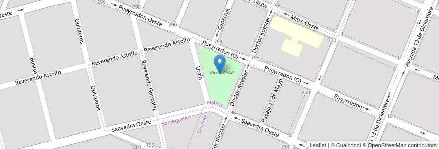 Mapa de ubicacion de Plaza APAP en アルゼンチン, チリ, サンタクルス州, Pico Truncado, Deseado, Zona Oeste, Pico Truncado.