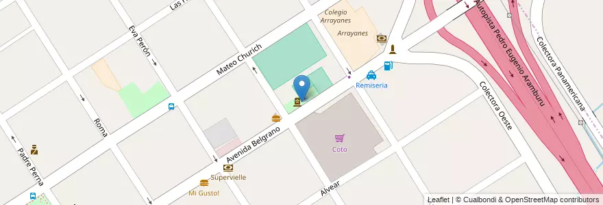 Mapa de ubicacion de Plaza Ara G, Belgrano en Argentine, Province De Buenos Aires, Partido De Escobar, Garín.