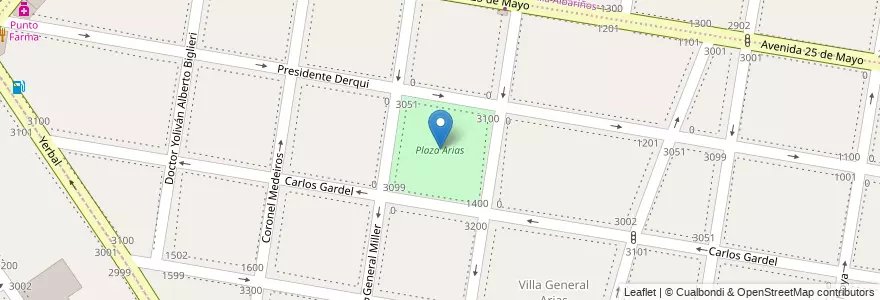 Mapa de ubicacion de Plaza Arias en Argentina, Buenos Aires, Partido De Lanús, Lanús Oeste.