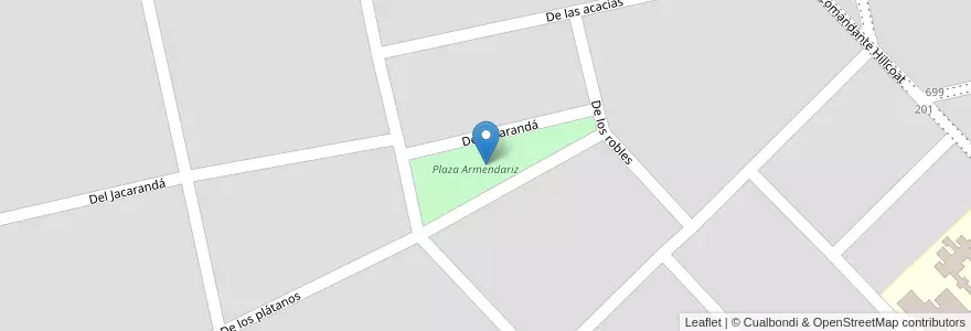Mapa de ubicacion de Plaza Armendariz en Argentinië, Buenos Aires, Partido De Rivadavia, América.