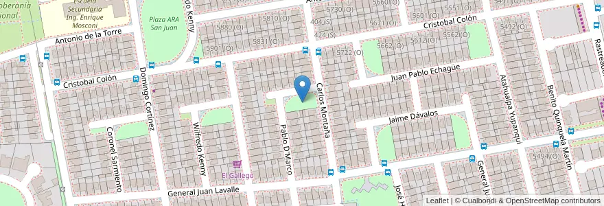 Mapa de ubicacion de Plaza Arquitecto Alfredo Molina en Argentinien, San Juan, Chile, Rivadavia.