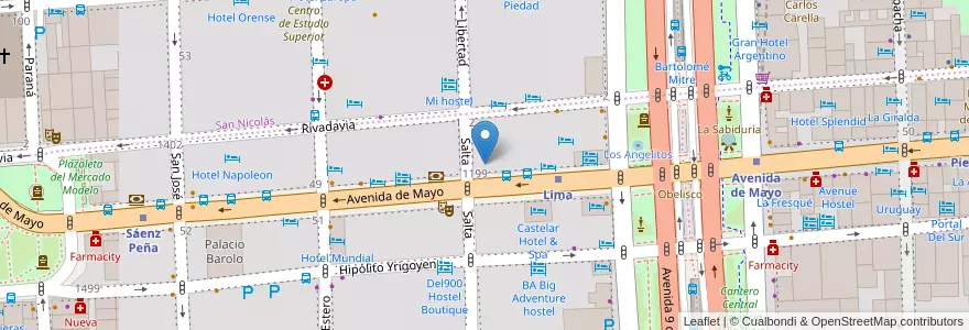 Mapa de ubicacion de Plaza Asturias, Montserrat en アルゼンチン, Ciudad Autónoma De Buenos Aires, Comuna 1, ブエノスアイレス.
