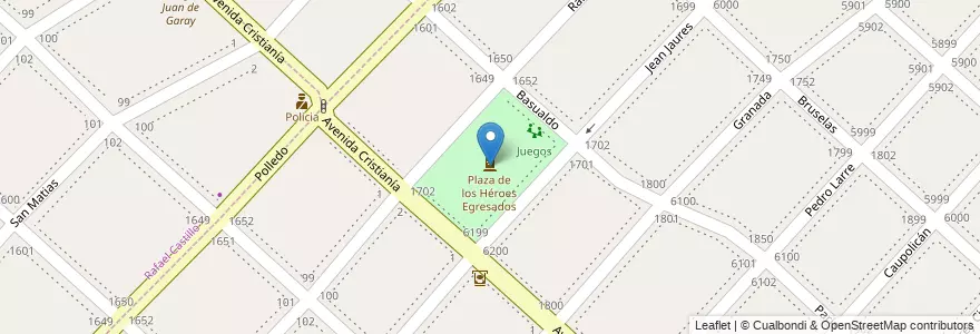 Mapa de ubicacion de Plaza Atalaya en Arjantin, Buenos Aires, Partido De La Matanza, Isidro Casanova.
