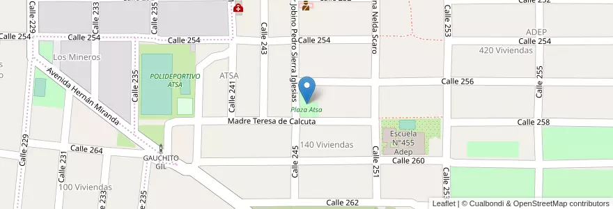 Mapa de ubicacion de Plaza Atsa en Argentina, Jujuy, Departamento Doctor Manuel Belgrano, Municipio De San Salvador De Jujuy, Alto Comedero.