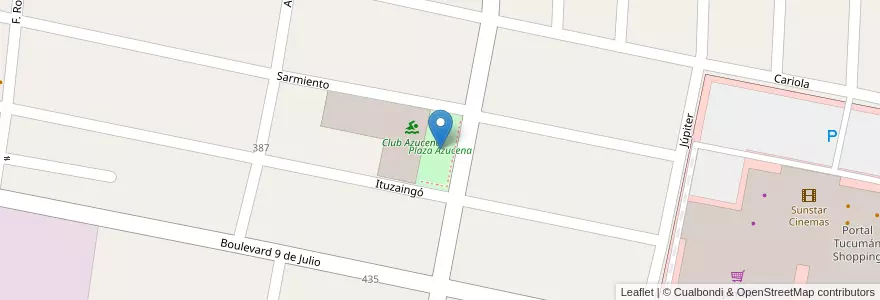Mapa de ubicacion de Plaza Azucena en آرژانتین, Tucumán, Departamento Yerba Buena, Yerba Buena.