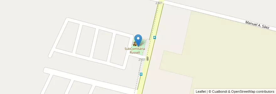 Mapa de ubicacion de Plaza B° AOMA en Arjantin, Şili, Mendoza, Departamento Maipú, Distrito Russell.