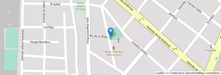 Mapa de ubicacion de Plaza B° El Milagro en Arjantin, Salta, Capital, Municipio De Salta, Salta.