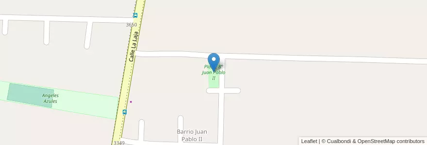 Mapa de ubicacion de Plaza, B° Juan Pablo II en アルゼンチン, サンフアン州, チリ, Albardón.
