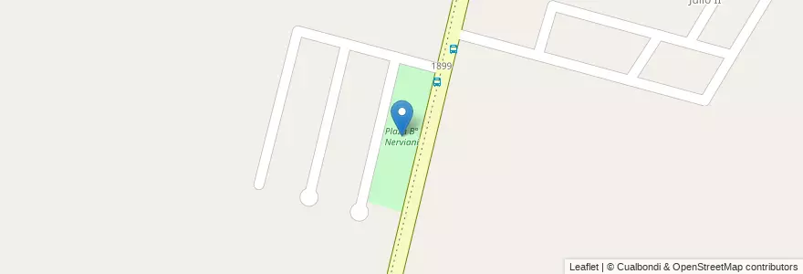 Mapa de ubicacion de Plaza B° Nerviani en アルゼンチン, チリ, メンドーサ州, Departamento Maipú, Distrito Russell.
