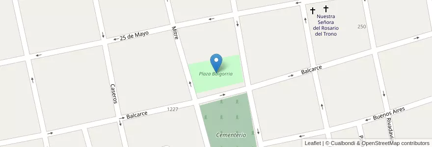 Mapa de ubicacion de Plaza Baigorria en آرژانتین, San Luis, Juan Martín De Pueyrredón, Municipio De San Luis, San Luis.