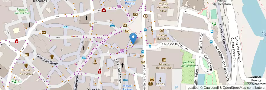 Mapa de ubicacion de Plaza Bar Restaurante en Espagne, Castille-La Manche, Tolède, Tolède, Tolède.