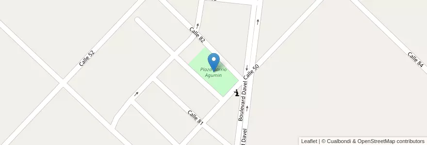 Mapa de ubicacion de Plaza Barrio Agumin en Argentine, Province De Buenos Aires, Partido De Veinticinco De Mayo.