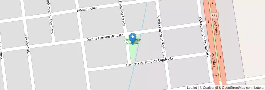 Mapa de ubicacion de Plaza Barrio Esmeralda en 阿根廷, 布宜诺斯艾利斯省, Partido De Chascomús.