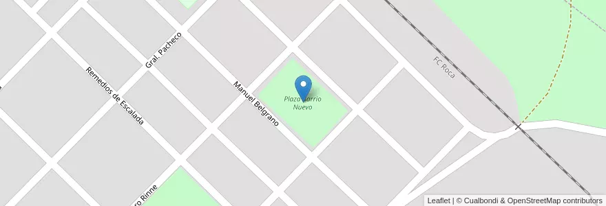 Mapa de ubicacion de Plaza Barrio Nuevo en アルゼンチン, リオネグロ州, Departamento Valcheta, Valcheta, Valcheta.