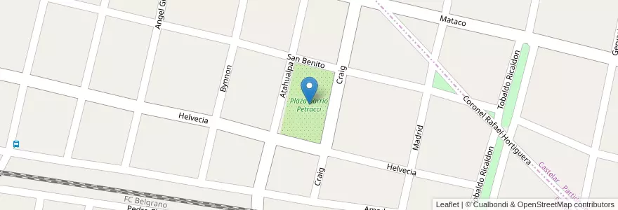 Mapa de ubicacion de Plaza barrio Petracci en Аргентина, Буэнос-Айрес.