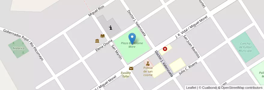 Mapa de ubicacion de Plaza Bartolome Mitre en Arjantin, Corrientes, Departamento San Cosme, Municipio De San Cosme.