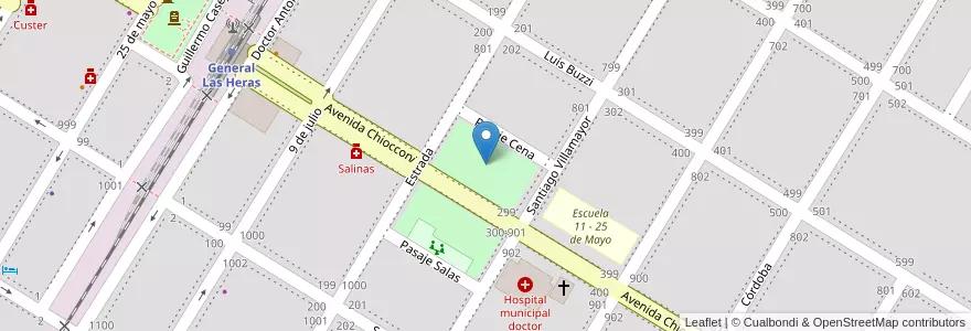 Mapa de ubicacion de Plaza Bartolomé Mitre en الأرجنتين, بوينس آيرس, Partido De General Las Heras, General Las Heras.