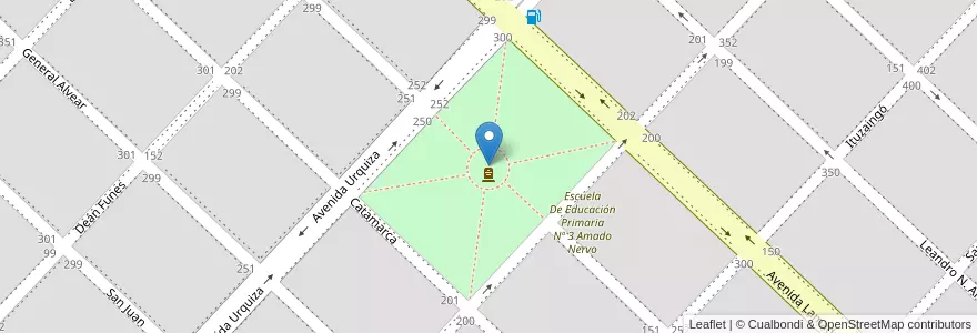 Mapa de ubicacion de Plaza Belgrano en アルゼンチン, ブエノスアイレス州, Partido De Chacabuco, Chacabuco.