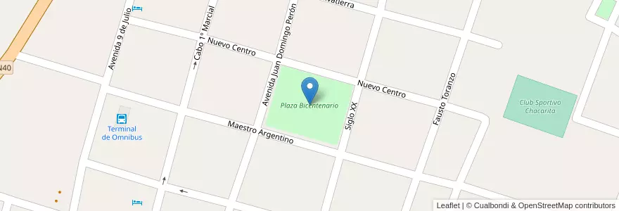Mapa de ubicacion de Plaza Bicentenario en Argentinië, Catamarca, Departamento Santa María, Municipio De Santa María, Santa María.