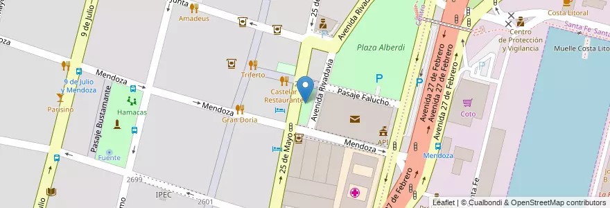 Mapa de ubicacion de Plaza Blandengues en アルゼンチン, サンタフェ州, Departamento La Capital, Santa Fe Capital, Santa Fe.