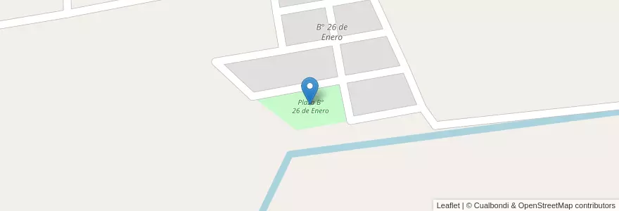 Mapa de ubicacion de Plaza Bº 26 de Enero en Argentina, Chile, Mendoza, Departamento Tunuyán, Distrito El Totoral.