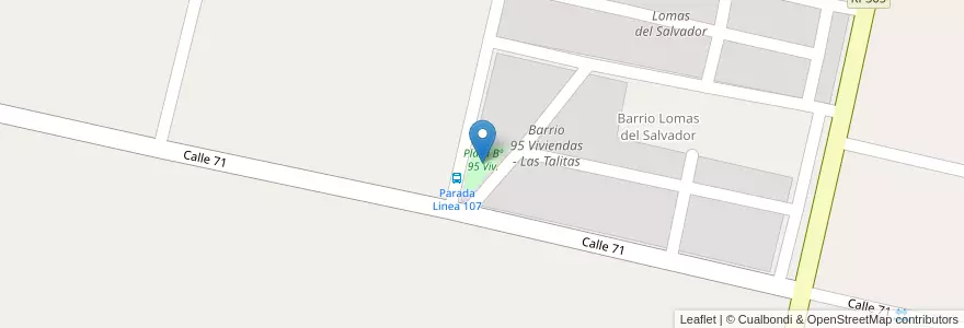 Mapa de ubicacion de Plaza Bº 95 Viv. en Argentina, Tucumán, Departamento Tafí Viejo, Las Talitas.