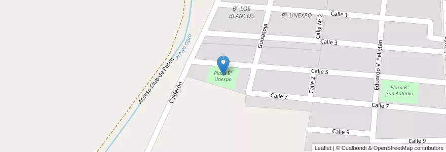 Mapa de ubicacion de Plaza Bº Unexpo en الأرجنتين, تشيلي, Mendoza, Departamento Tunuyán, Distrito El Totoral.
