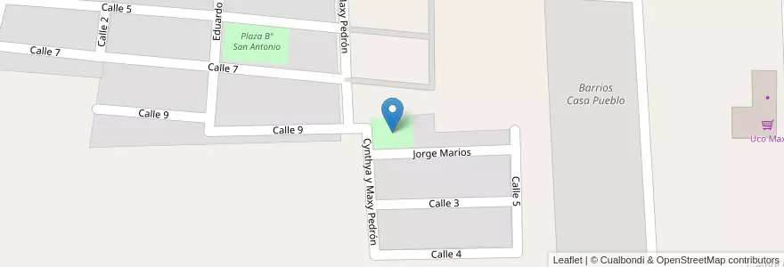 Mapa de ubicacion de Plaza Bº Virgen del Rosario en آرژانتین, شیلی, Mendoza, Departamento Tunuyán, Distrito El Totoral.