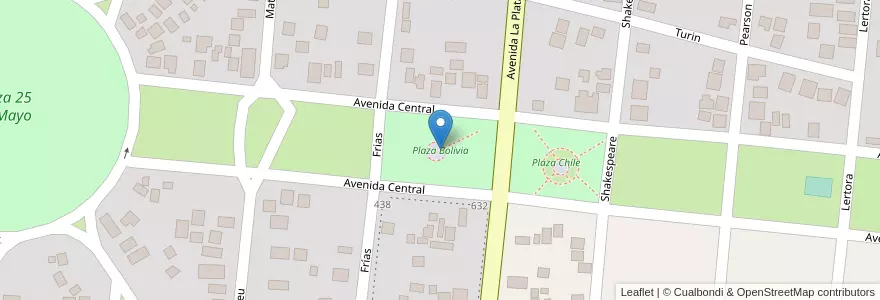 Mapa de ubicacion de Plaza Bolivia en Arjantin, Buenos Aires, Partido De Pinamar.