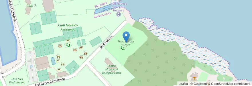 Mapa de ubicacion de Plaza Bosque Alegre en Argentinië, Buenos Aires, San Isidro.