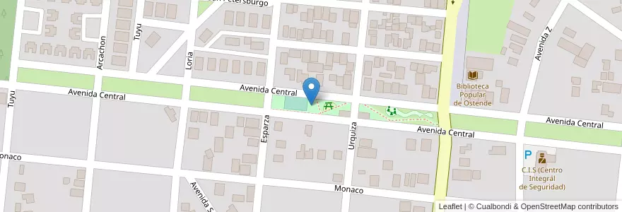 Mapa de ubicacion de Plaza Boulevard en Argentine, Province De Buenos Aires, Partido De Pinamar.