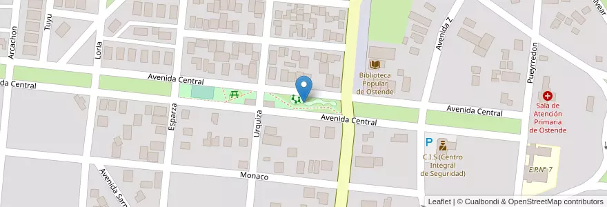 Mapa de ubicacion de Plaza Boulevard en Arjantin, Buenos Aires, Partido De Pinamar.