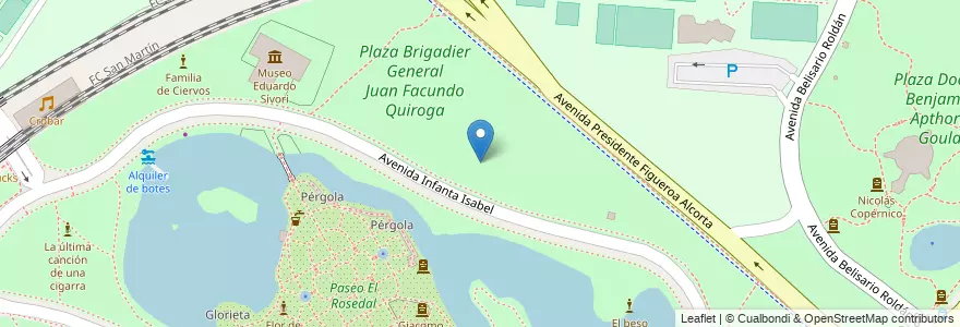 Mapa de ubicacion de Plaza Brigadier General Juan Facundo Quiroga, Palermo en Аргентина, Буэнос-Айрес, Буэнос-Айрес, Comuna 14.