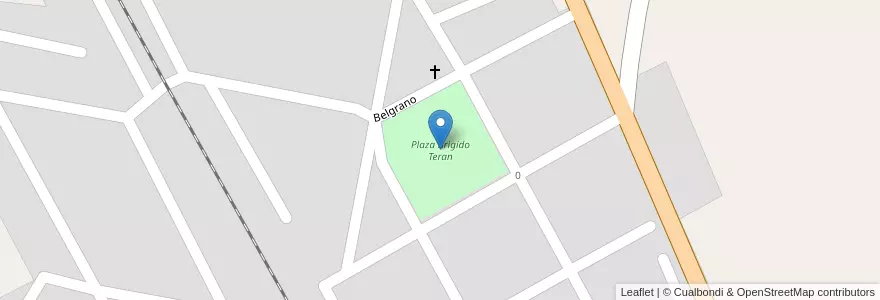 Mapa de ubicacion de Plaza Brigido Teran en アルゼンチン, トゥクマン州, Departamento Cruz Alta, Municipio De Las Cejas.