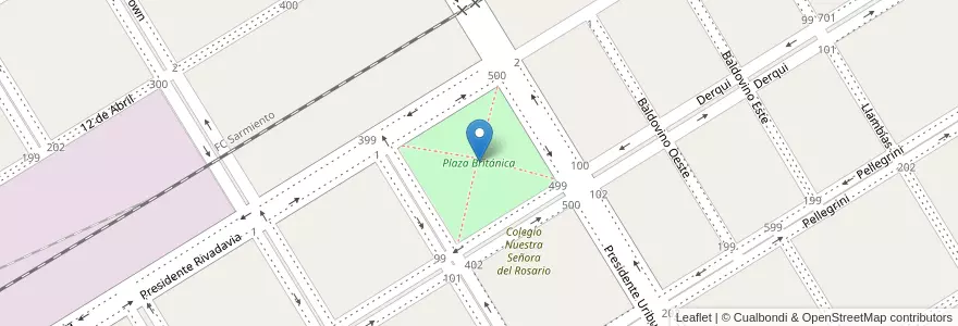 Mapa de ubicacion de Plaza Británica en Argentinien, Provinz Buenos Aires, Partido De Trenque Lauquen, Cuartel Chacras De Trenque Lauquen, Trenque Lauquen.