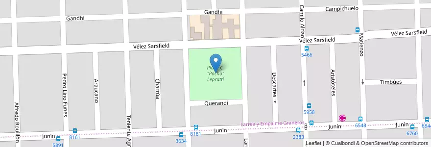 Mapa de ubicacion de Plaza C. "Pocho" Lepratti en Argentina, Santa Fe, Departamento Rosario, Municipio De Rosario, Rosario.