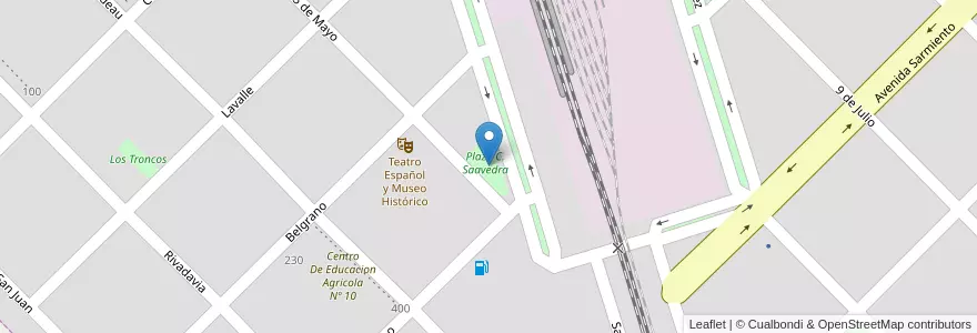 Mapa de ubicacion de Plaza C. Saavedra en آرژانتین, استان بوئنوس آیرس, Partido De Saavedra, Saavedra.