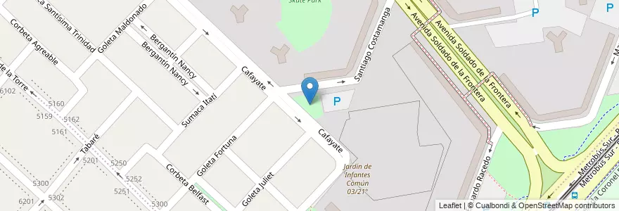 Mapa de ubicacion de Plaza Cafayate, Villa Lugano en آرژانتین, Ciudad Autónoma De Buenos Aires, Buenos Aires, Comuna 8.