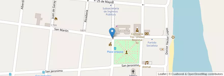 Mapa de ubicacion de PLAZA CAFE en Arjantin, Santa Fe, Departamento San Jerónimo, Municipio De Coronda.