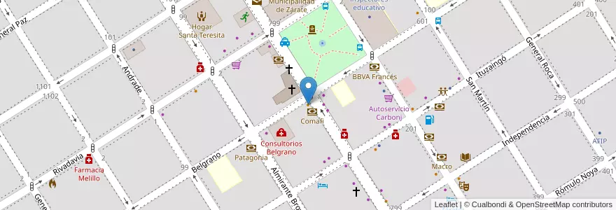 Mapa de ubicacion de Plaza Café en آرژانتین, استان بوئنوس آیرس, Partido De Zárate.